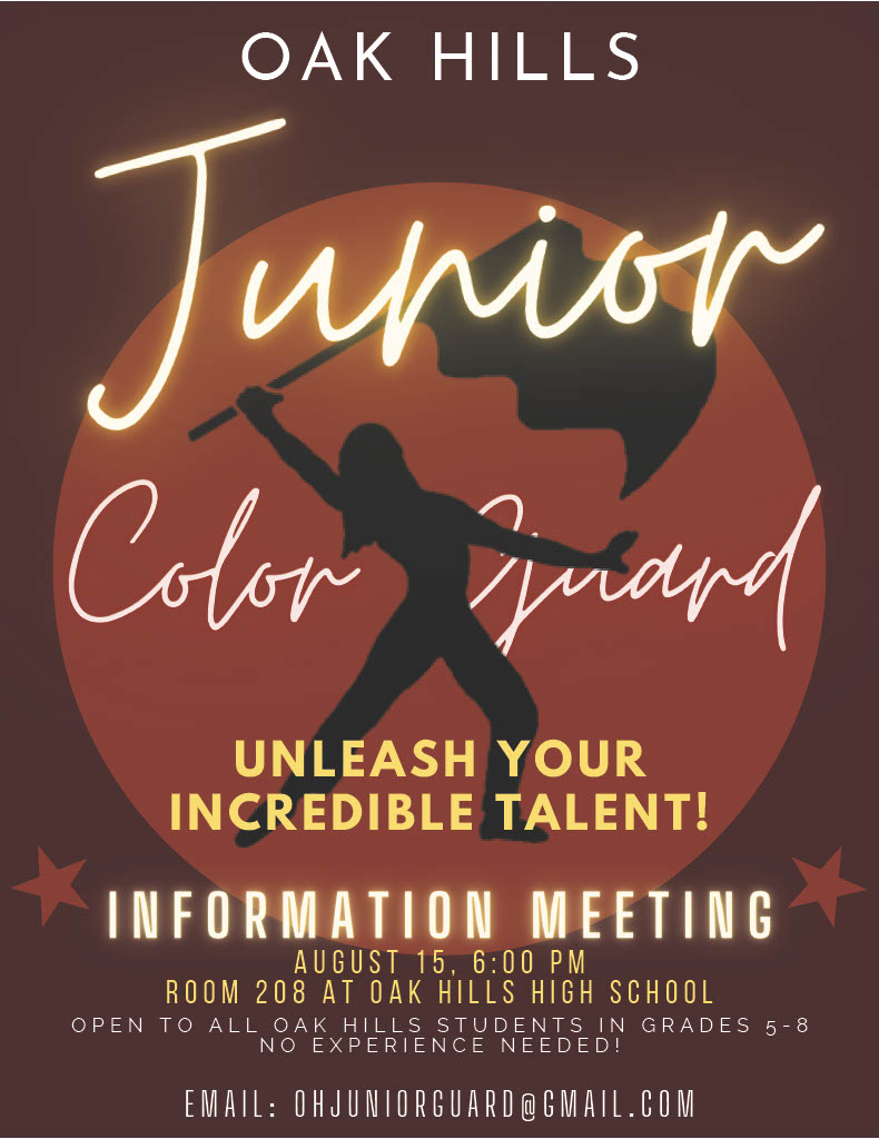 Flyer for info meeting for Junior Color Guard